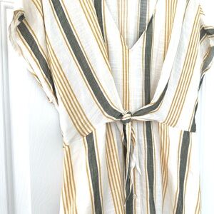 Women’s Lucky Brand Striped Tie-Front Dress with Button Details - Small